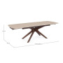 Table Extensible Maritta Noyer/Travertin 170/250 x 90 cm, Bizzotto