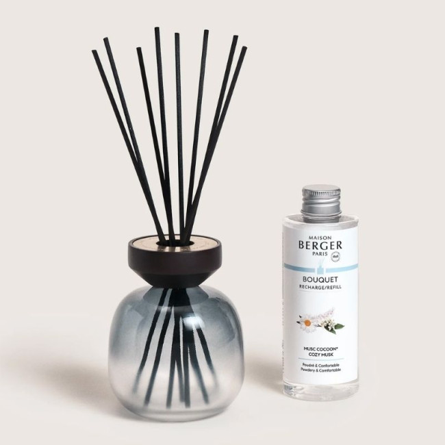 Bouquet parfumé Wood Noir givré/Noir, Maison Berger