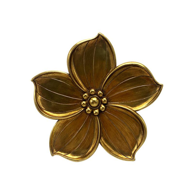 Décoration Murale 20,5 cm Fleur Doré, Emdé