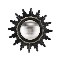 Miroir 20,3 cm Soleil Ivy Noir convexe, Emdé