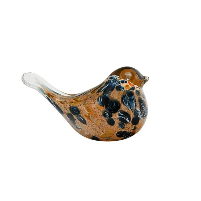 Oiseau en Verre Orange Multicolore, Emdé