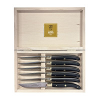 Coffret 6 couteaux à steak Laguiole Noir Mat, Claude Dozorme