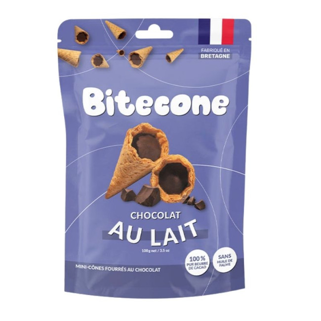 Mini Cônes fourrés Chocolat au Lait, Bitecone