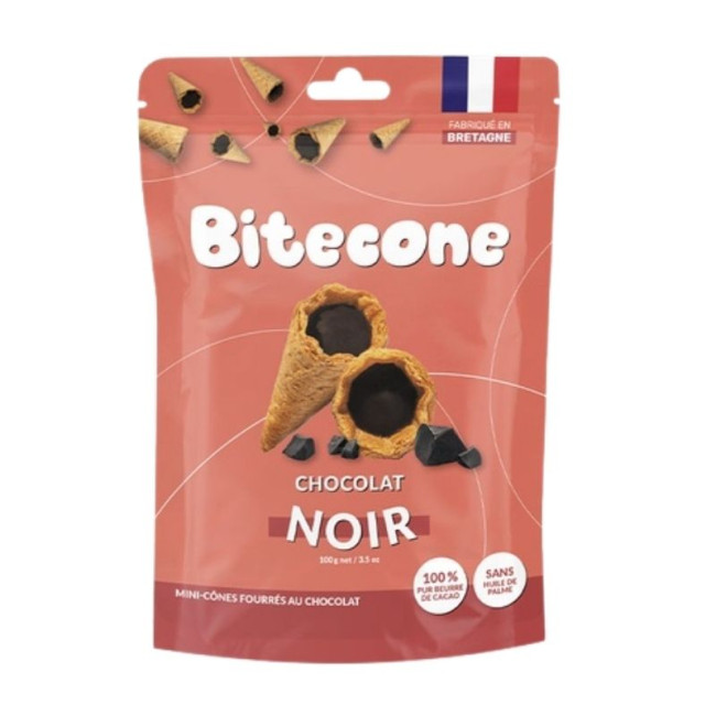 Mini Cônes fourrés au Chocolat Noir, Bitecone