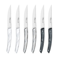 Coffret 6 couteaux à steak Le Thiers® Gris Assorti, Claude Dozorme