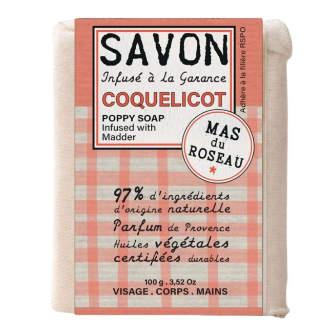 Savon parfumé Coquelicot, Mas du Roseau