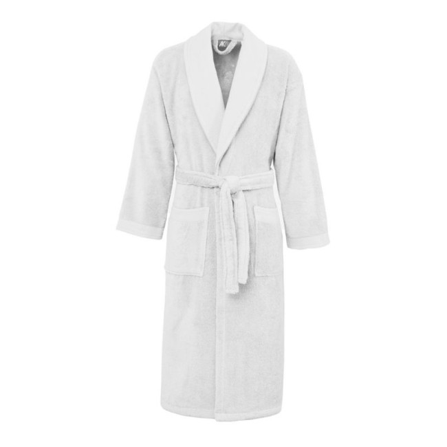 Peignoir de Bain Moelleux Mixte Col Châle SENSOFT Blanc, Sensei