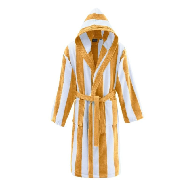 Peignoir Mixte Rayé Velours ANTIGUA Caramel, Sensei