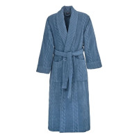 Peignoir Mixte Col Châle Jacquard Velours WARM WOOL Denim, Sensei