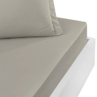 Drap Housse SOFT PERCALE Gris Perle bonnet 40 cm, Sensei