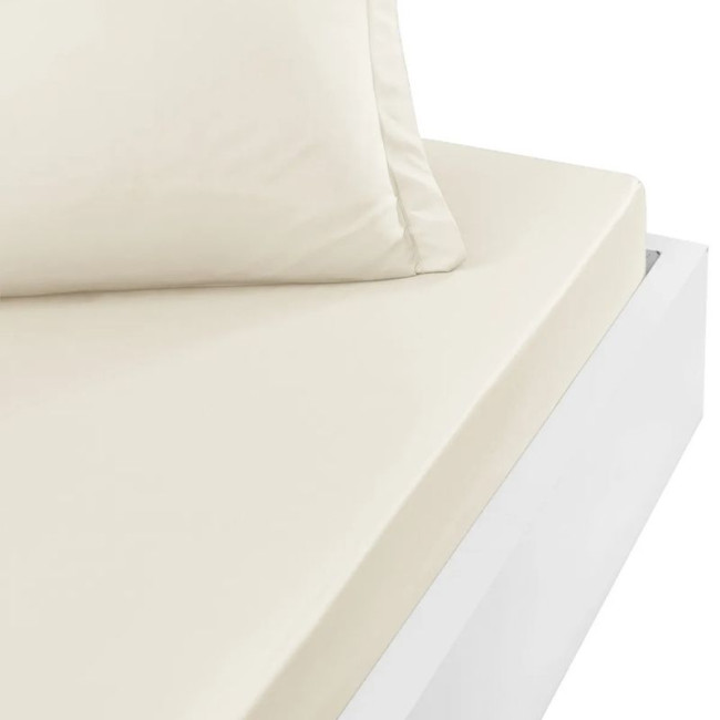 Drap Housse SOFT PERCALE Écru bonnet 30 cm, Sensei