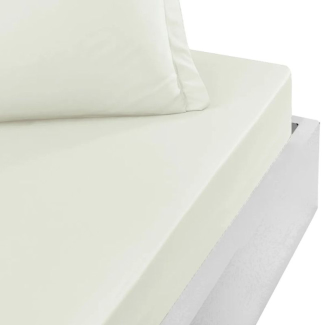 Drap Housse SOFT PERCALE Écru bonnet 40 cm, Sensei