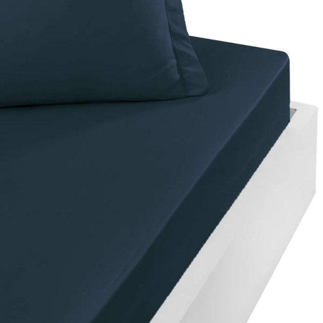 Drap Housse SOFT PERCALE Indigo bonnet 40 cm, Sensei