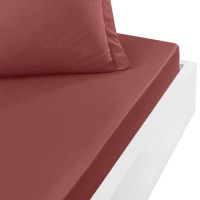 Drap Housse SOFT PERCALE Terre Brûlée bonnet 30 cm, Sensei