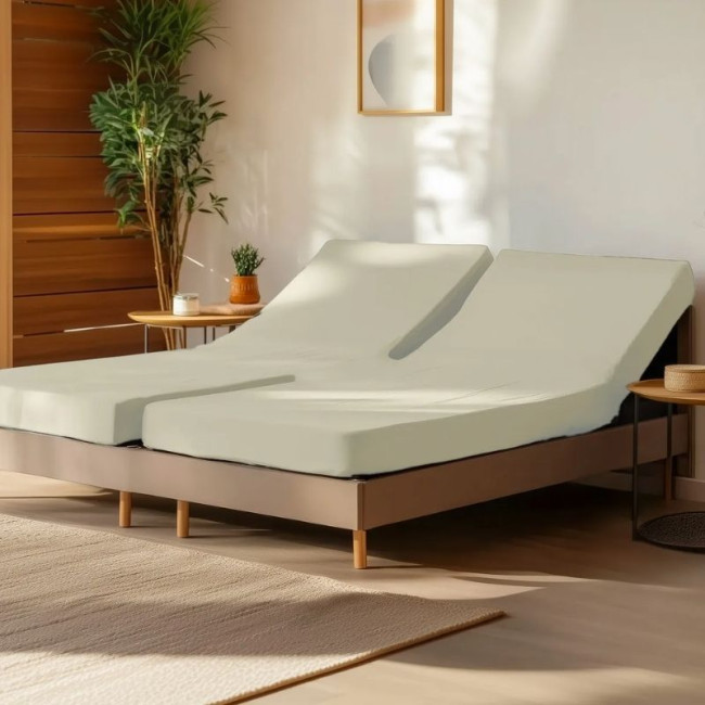 Drap Housse Tête & Pied relevable SOFT PERCALE Ficelle, Sensei