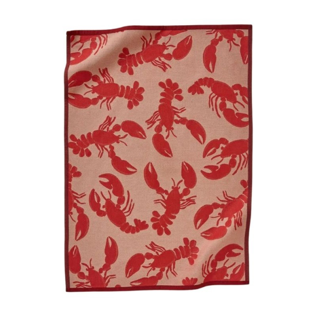Torchon Jacquard Bonne Pêche Rouge, Sylvie Thiriez