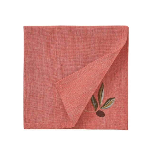 Serviette de table brodée L'Oliveraie, Sylvie Thiriez