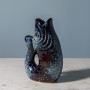 Petit vase Poisson bleu foncé, Chehoma