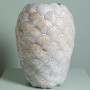 Haut vase coquillages Pecten blanc, Chehoma