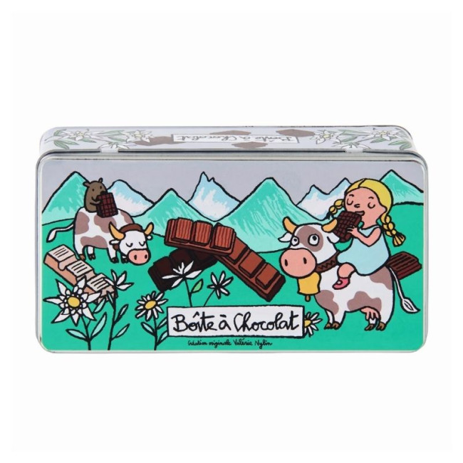 Boîte à chocolat Tablettes Alpes, Derrière la Porte