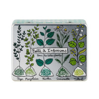 Boîte à tisanes compartimentée Infusions pour les belles plantes, Derrière la porte