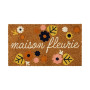 Paillasson coco/pvc Maison fleurie marron, Derrière la porte
