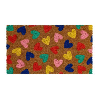 Paillasson coco/pvc Coeurs multico, Derrière la porte