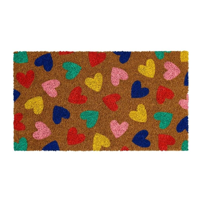 Paillasson coco/pvc Coeurs multico, Derrière la porte