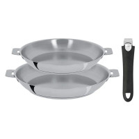 Set de 2 Poêles Amovibles + 1 poignée noire Mutine, Cristel