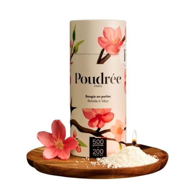 Bougie en perles Balade à Tokyo, Poudrée Paris