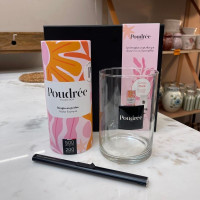 Coffret Bougie en perles Pêche Exotique, Poudrée Paris