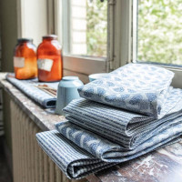 Serviette de Table Empreintes Cobalt, Le Jacquard Français