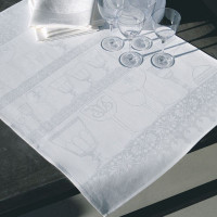 Essuie-verres Cristal Blanc en lin, Le Jacquard Français