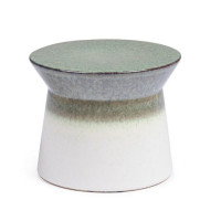 Table Basse Baraki Vert Blanc H 30 cm, Bizzotto