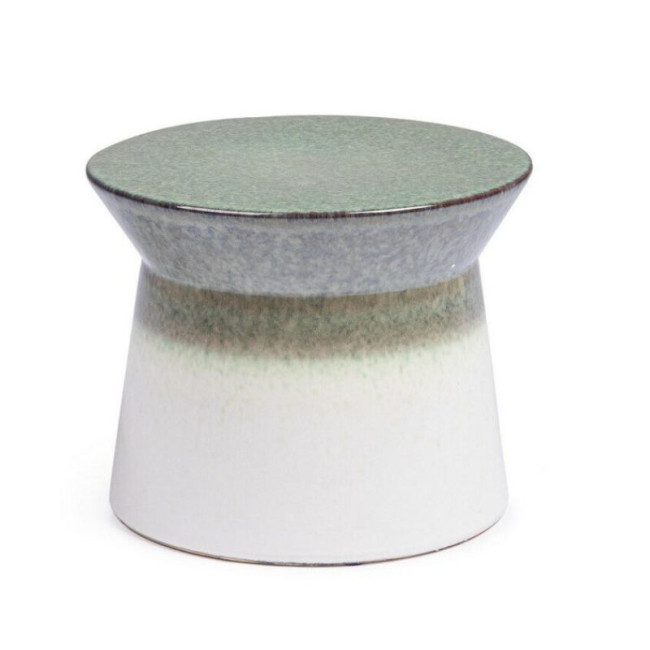 Table Basse Baraki Vert Blanc H 30 cm, Bizzotto