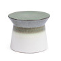 Table Basse Baraki Vert Blanc H 30 cm, Bizzotto