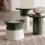 Table Basse Baraki Vert Blanc H 30 cm, Bizzotto