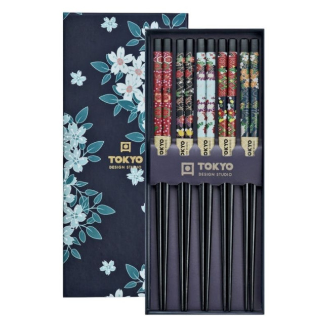 Lot de 5 Baguettes Cherry Blossom, Tokyo Design Studio