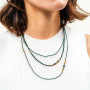 Collier et Bracelet 3 tours Blondie Dark Green, Têtes Blondes