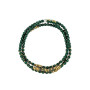Collier et Bracelet 3 tours Blondie Dark Green, Têtes Blondes