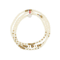 Collier et Bracelet 3 tours Blondie Vanille, Têtes Blondes