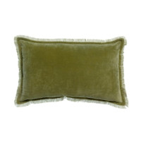 Coussin uni Fara Olive, Vivaraise