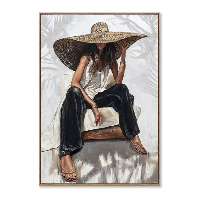 Toile 70 x 100 cm Femme à Capeline 03.3570, Cadraven