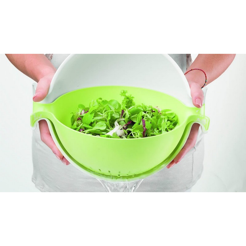 Acheter set saladier et passoire intégrée Spin & Drain de Guzzini
