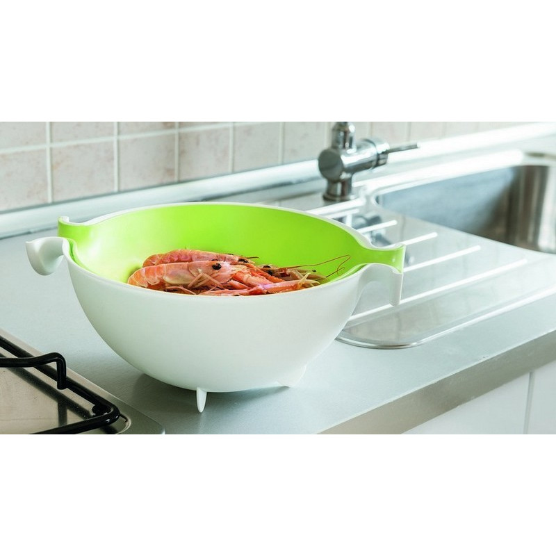 Acheter set saladier et passoire intégrée Spin & Drain de Guzzini