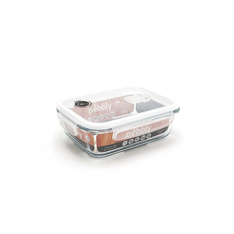 Pebbly - Boîte rectangulaire en verre 1L, Pebbly - PEBBLY