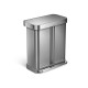 Poubelle rectangulaire 58L double bac, simplehuman