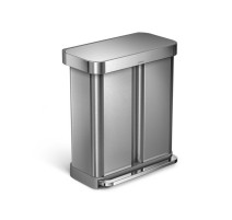 Poubelle rectangulaire 58L double bac, simplehuman