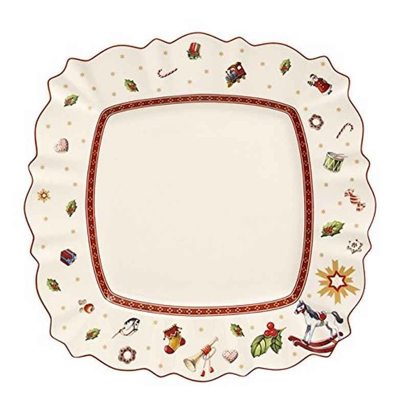 assiette plate carrée en porcelaine toy's delight, villeroy & boch blanc - villeroy & boch