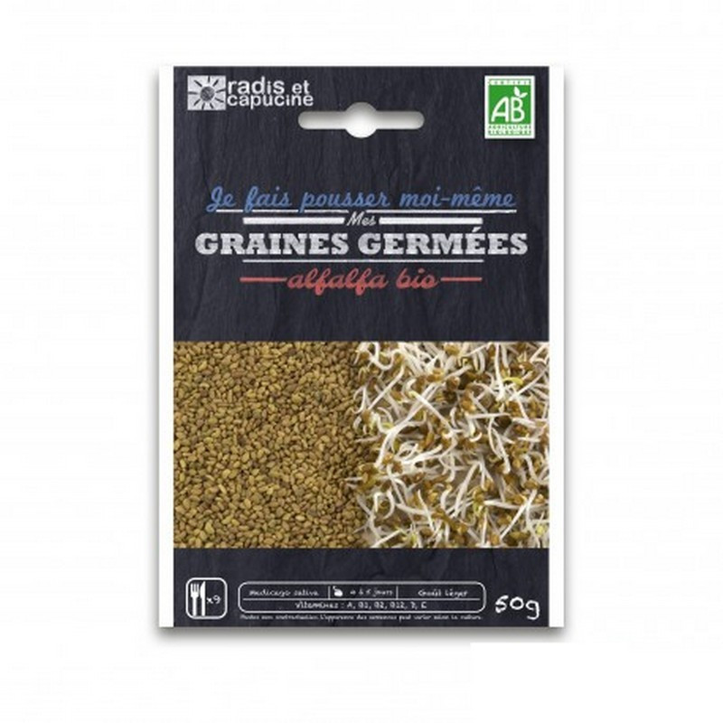 Graines à germer alfalfa bio, Radis et capucine